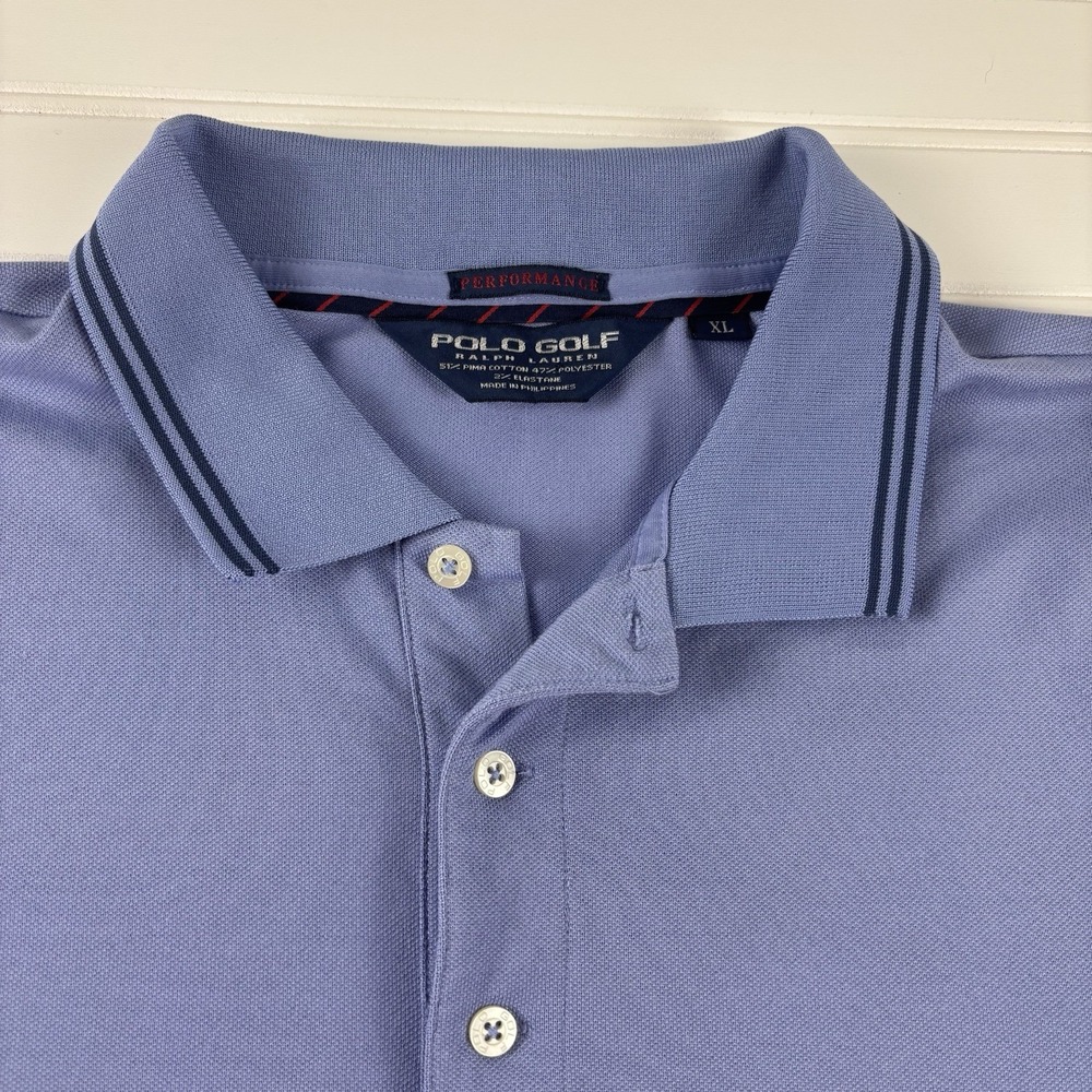 Polo Golf Ralph Lauren Performance Polo‎ Shirt Men's XL Blue Pima Cotton